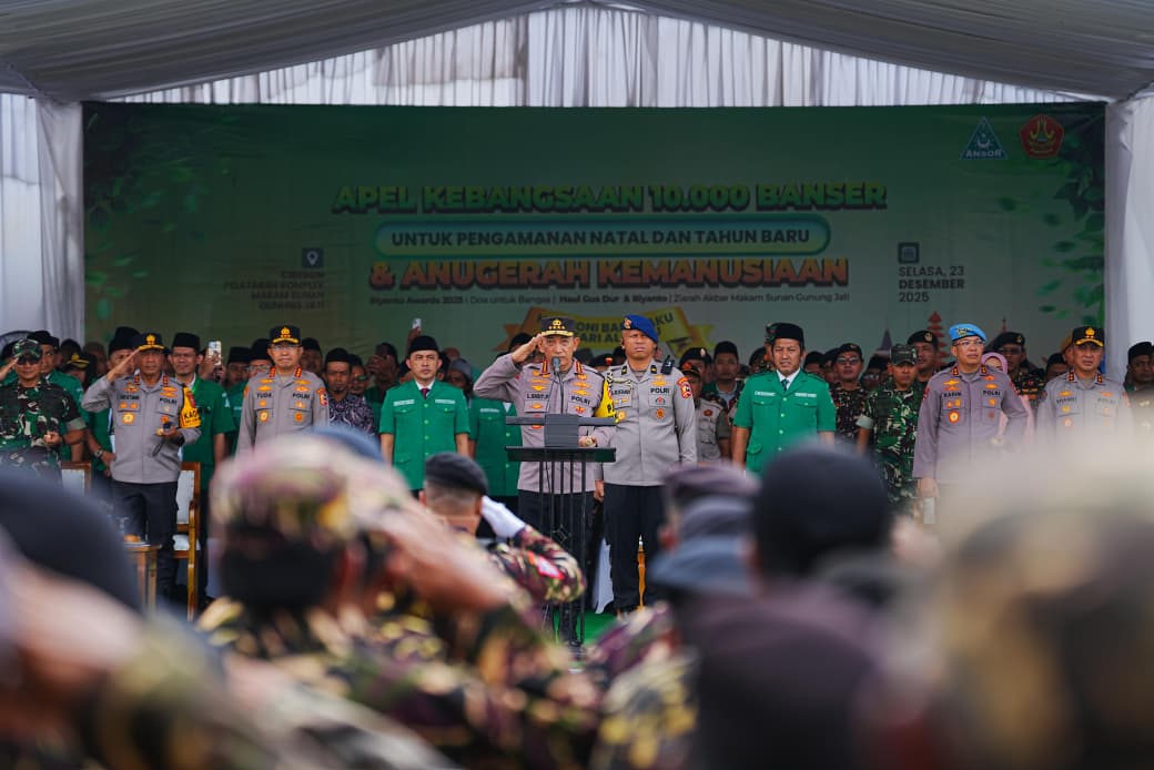 Kapolri Pimpin Apel Banser, Ribuan Personel Disiagakan Antisipasi Bencana dan Pengamanan Nataru