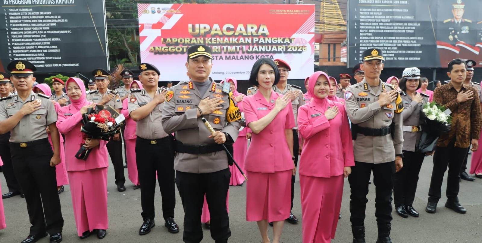 Pangkat Bertambah, Amanah Menguat: 85 Personel Polresta Malang Kota Naik Pangkat