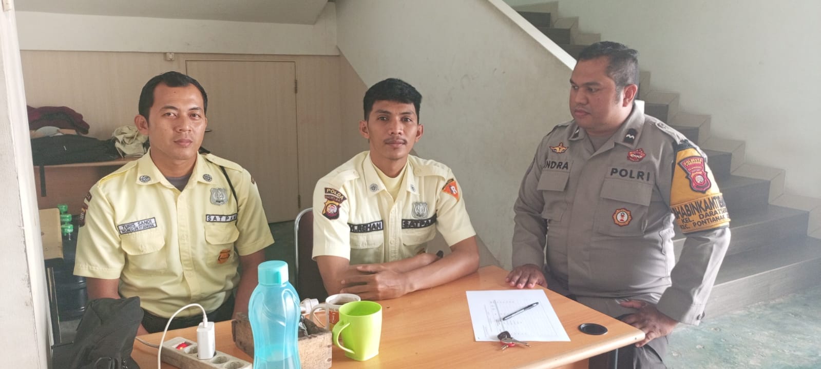 Jaga Kondusifitas Wilayah, Bhabinkamtibmas Polsek Pontianak Kota Kunjungi Satpam