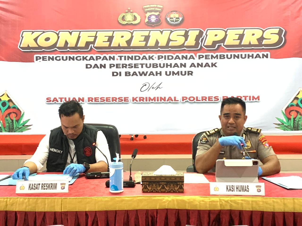 Polres Barito Timur Gelar Press Release Ungkap Kasus Pembunuhan dan Persetubuhan terhadap Anak