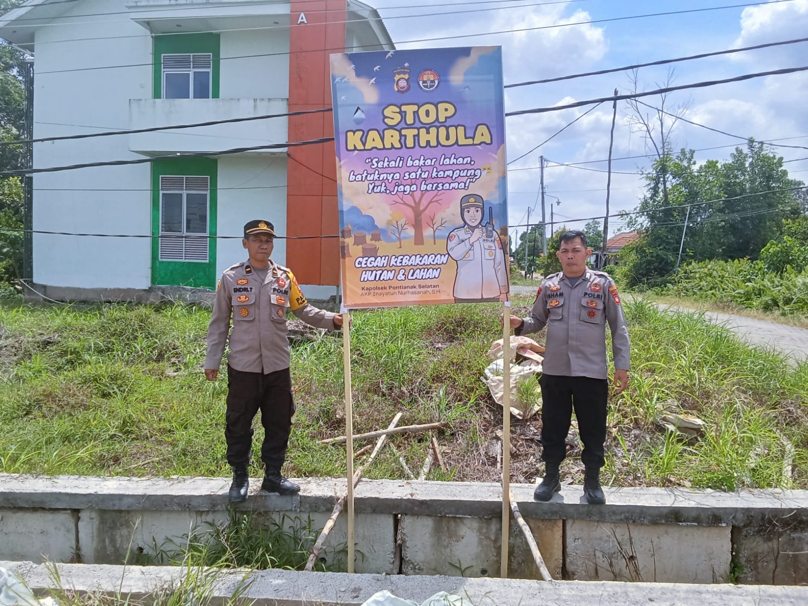 Polsek Pontianak Selatan Gencarkan Pencegahan Karhutla, Imbau Warga Stop Bakar Lahan