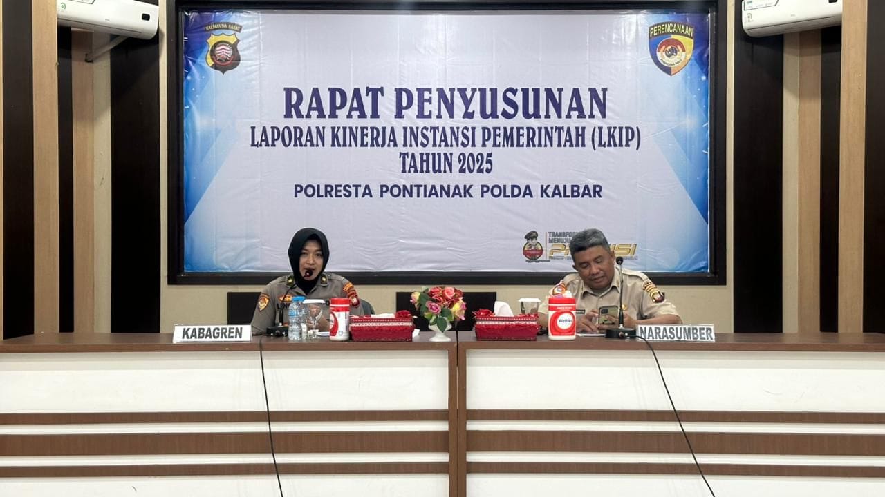 Rapat Penyusunan LKIP 2025, Polresta Pontianak Libatkan Seluruh Fungsi