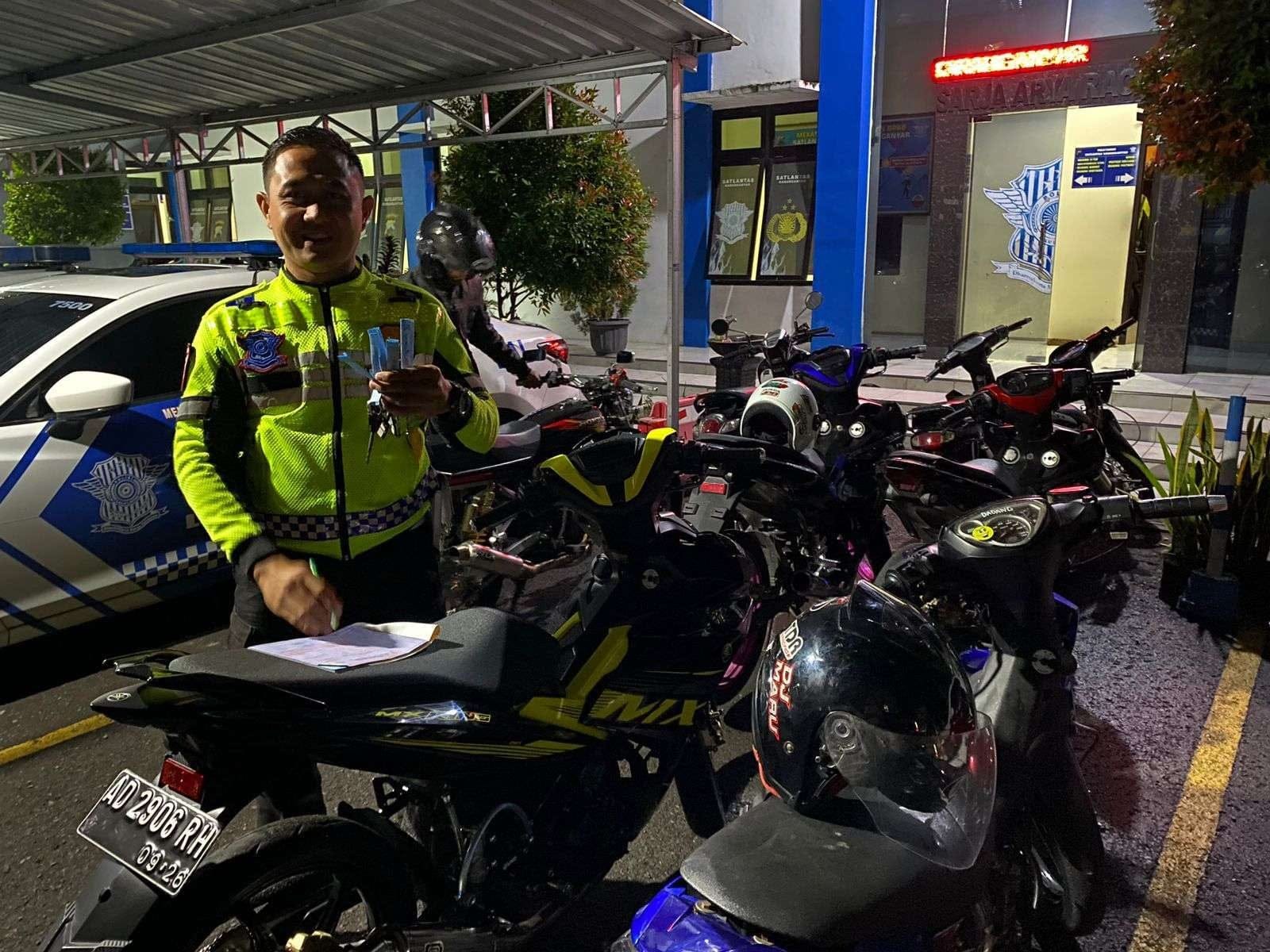 Belasan Motor Knalpot Brong Ditindak Satlantas Polres Karanganyar