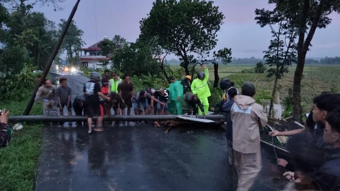 Hujan Disertai Angin Kencang Landa Pekalongan, Atap Rusak dan Tiang Listrik Roboh
