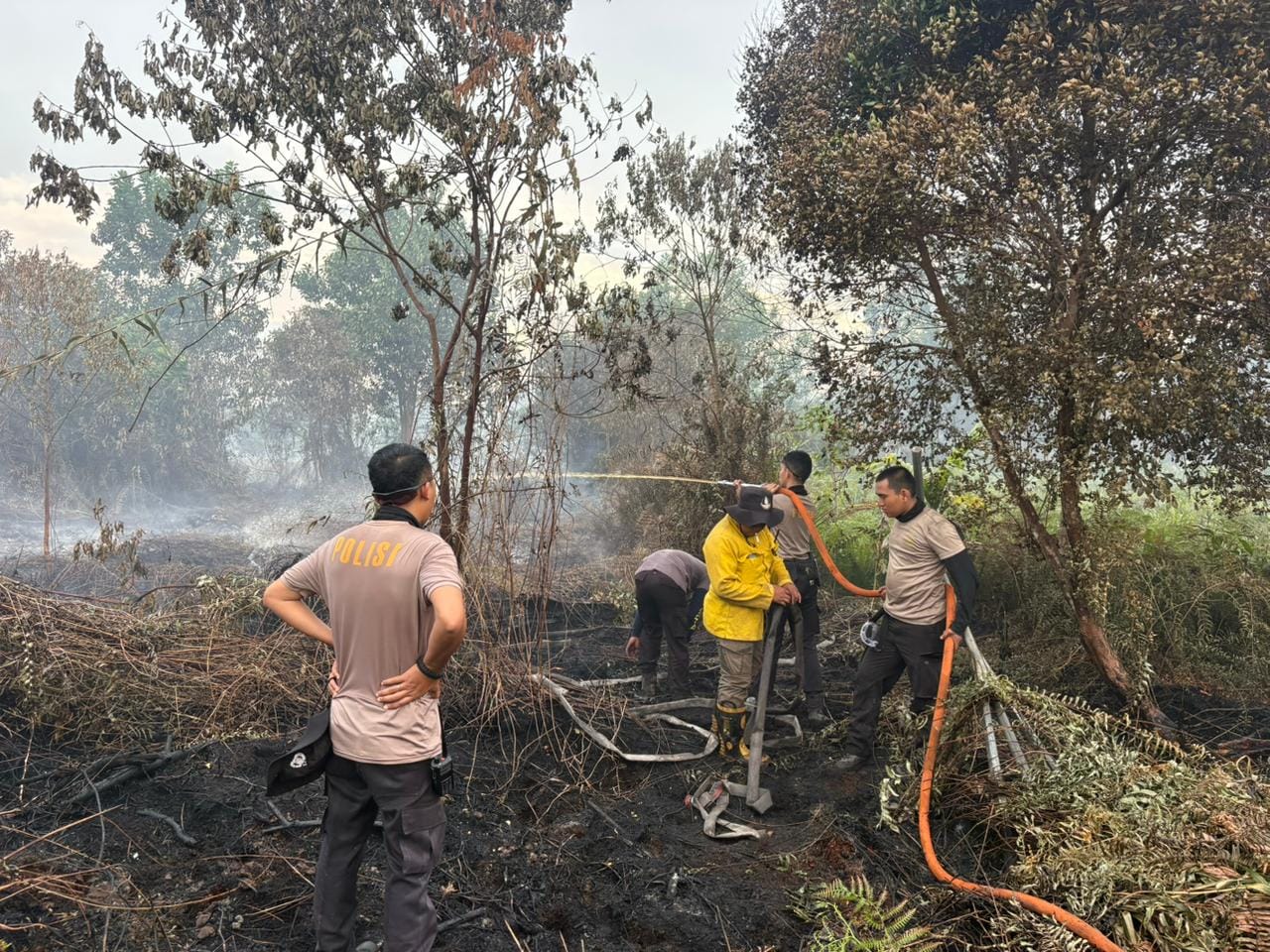 Antisipasi Karhutla, Kasat Samapta Polresta Pontianak Cek Langsung Titik Api