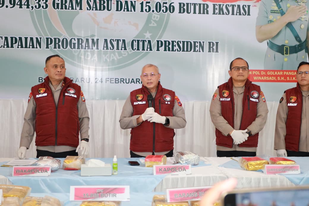 Jaringan Narkoba Antarprovinsi Dibongkar, Polda Kalsel Sita Puluhan Kilogram Sabu