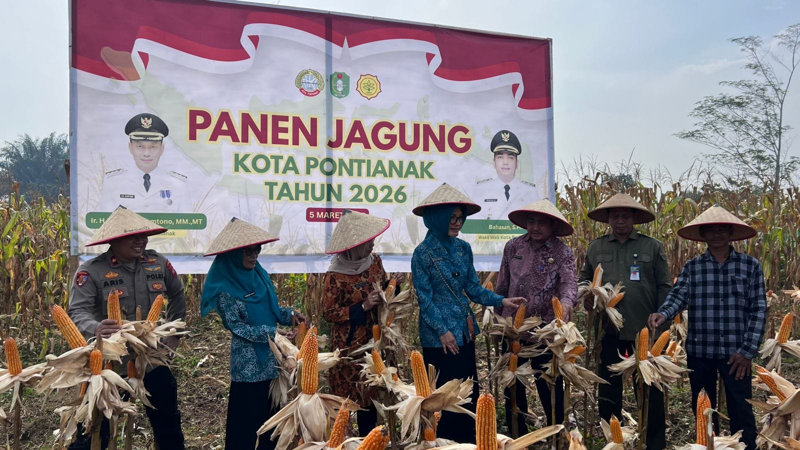 Gerakan Panen Jagung Bersama Digelar di Pontianak Utara, Polresta Pontianak Turut Hadir