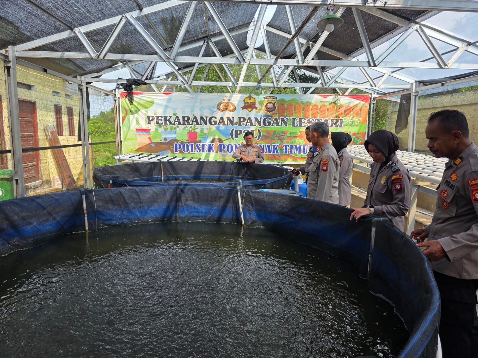 Tanam 1.500 Lubang Selada dan Tebar 7.500 Lele, Polsek Pontianak Timur Dukung Program Pangan