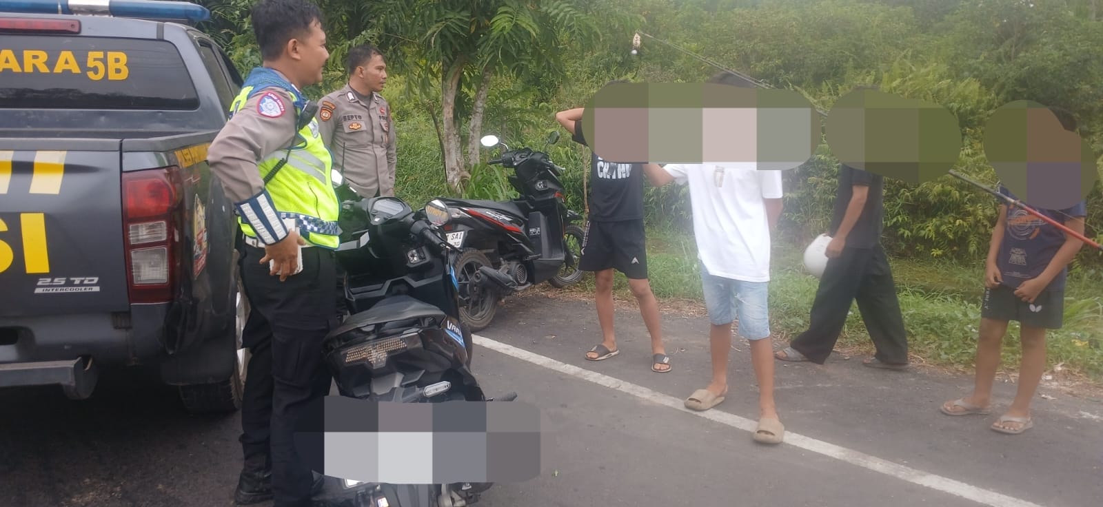 Polsek Pontianak Utara Amankan Aksi Balap Liar Saat Ngabuburit di Jalan Sungai Selamat