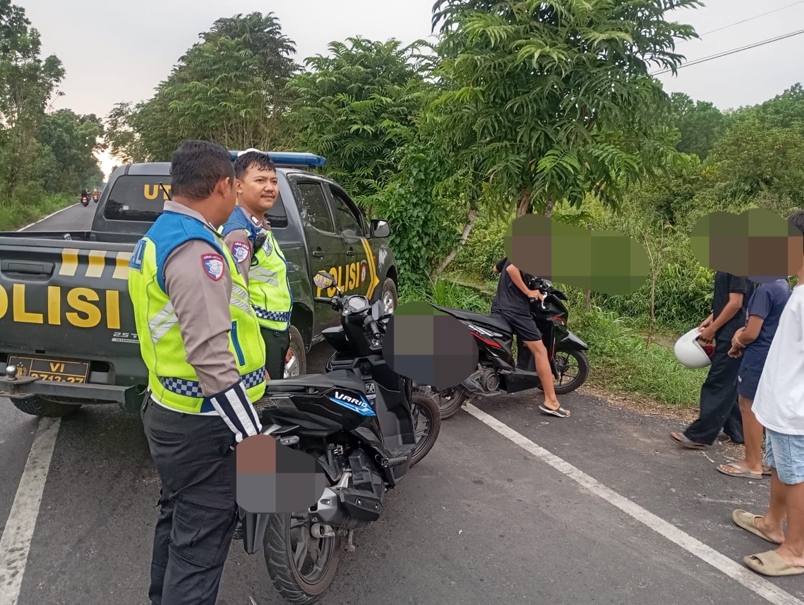 Patroli Ramadan, Polsek Pontianak Utara Bubarkan Balap Liar di Jalan Sungai Selamat
