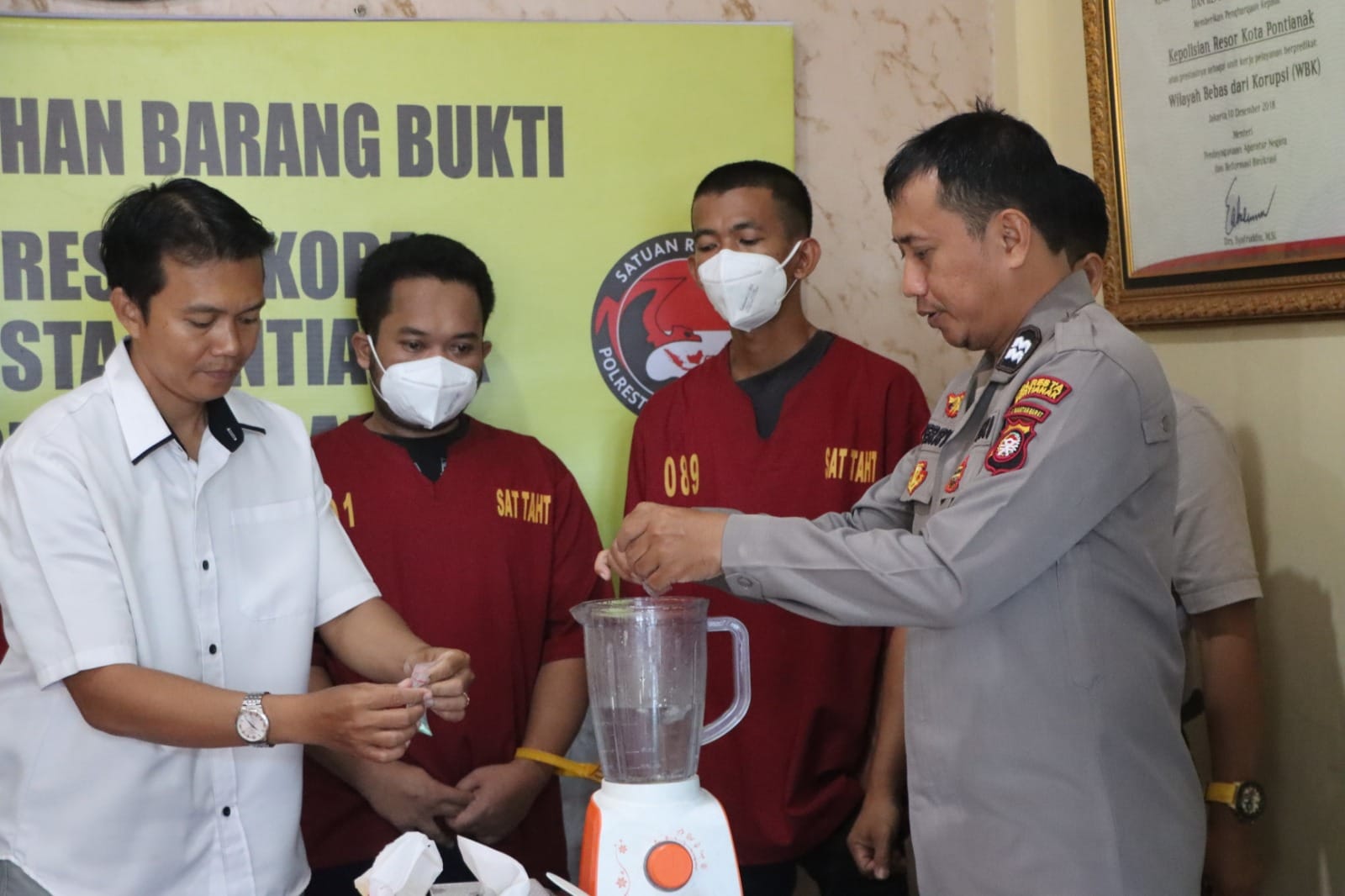 Barang Bukti Sabu dan Ekstasi Dimusnahkan Satresnarkoba Polresta Pontianak
