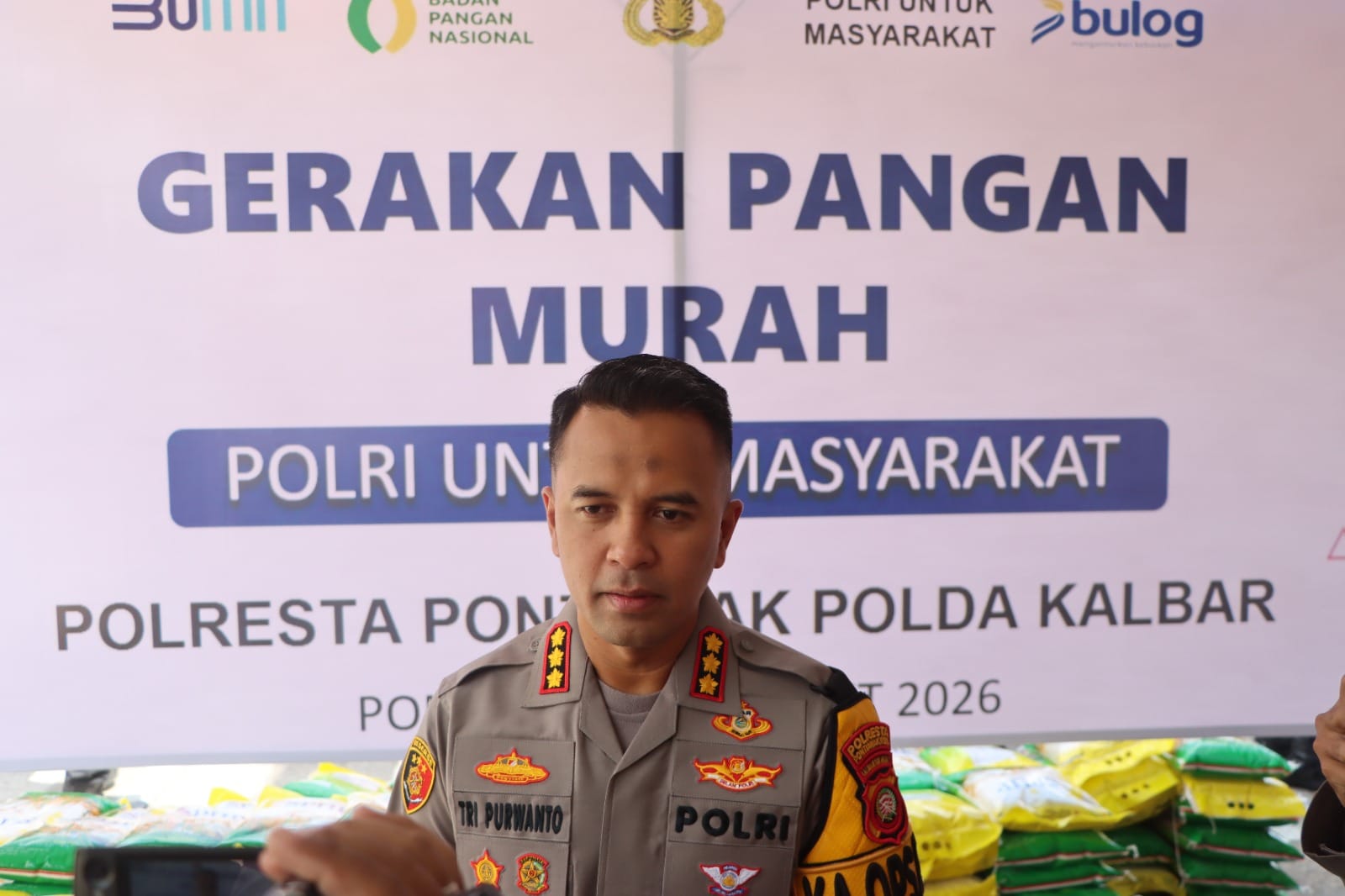 Gerakan Pangan Murah Polresta Pontianak Diserbu Warga, 2 Ton Beras SPHP Habis