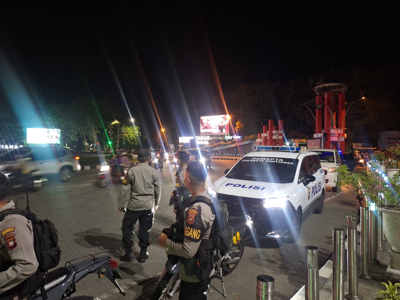 Jaga Kamtibmas, Polresta Pontianak Gelar Patroli Besar di Malam Minggu