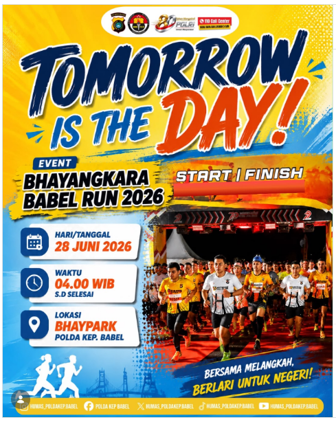 Semangat Hari Bhayangkara ke-80 Membara, Bhayangkara Babel Run 2026 Siap Pecahkan Antusiasme Peserta