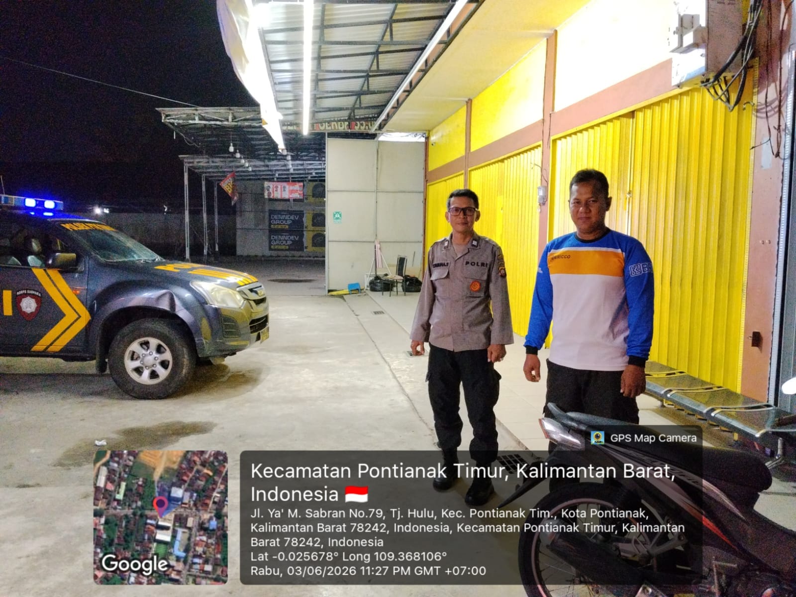 Ciptakan Situasi Aman dan Kondusif, Enggang Polsek Pontianak Timur Intensifkan Patroli Malam