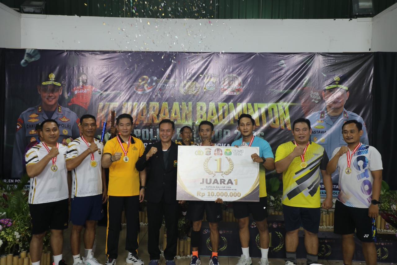 Semarak Hari Bhayangkara ke-80, Wakapolda Bali Tutup Kejuaraan Bulu Tangkis Kapolda Bali Cup 2026