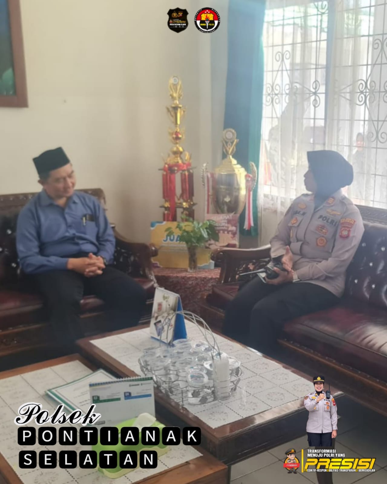 Wujudkan Sekolah Aman dan Nyaman, Kapolsek Pontianak Selatan Jalin Komunikasi dengan Al-Azhar