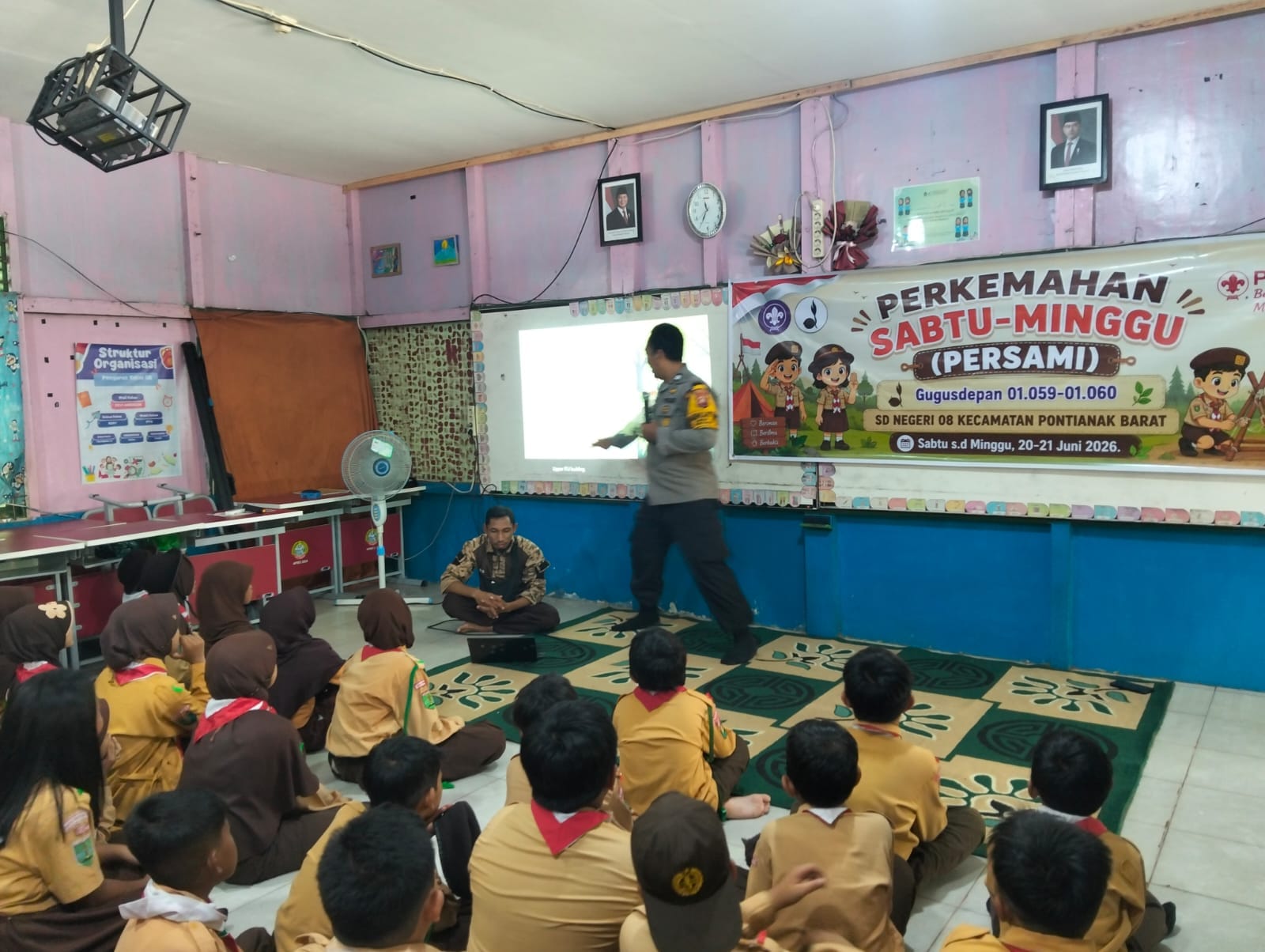 Tanamkan Disiplin dan Kepedulian, Bhabinkamtibmas Sei Beliung Sosialisasikan Anti Bullying di Kegiatan Persami
