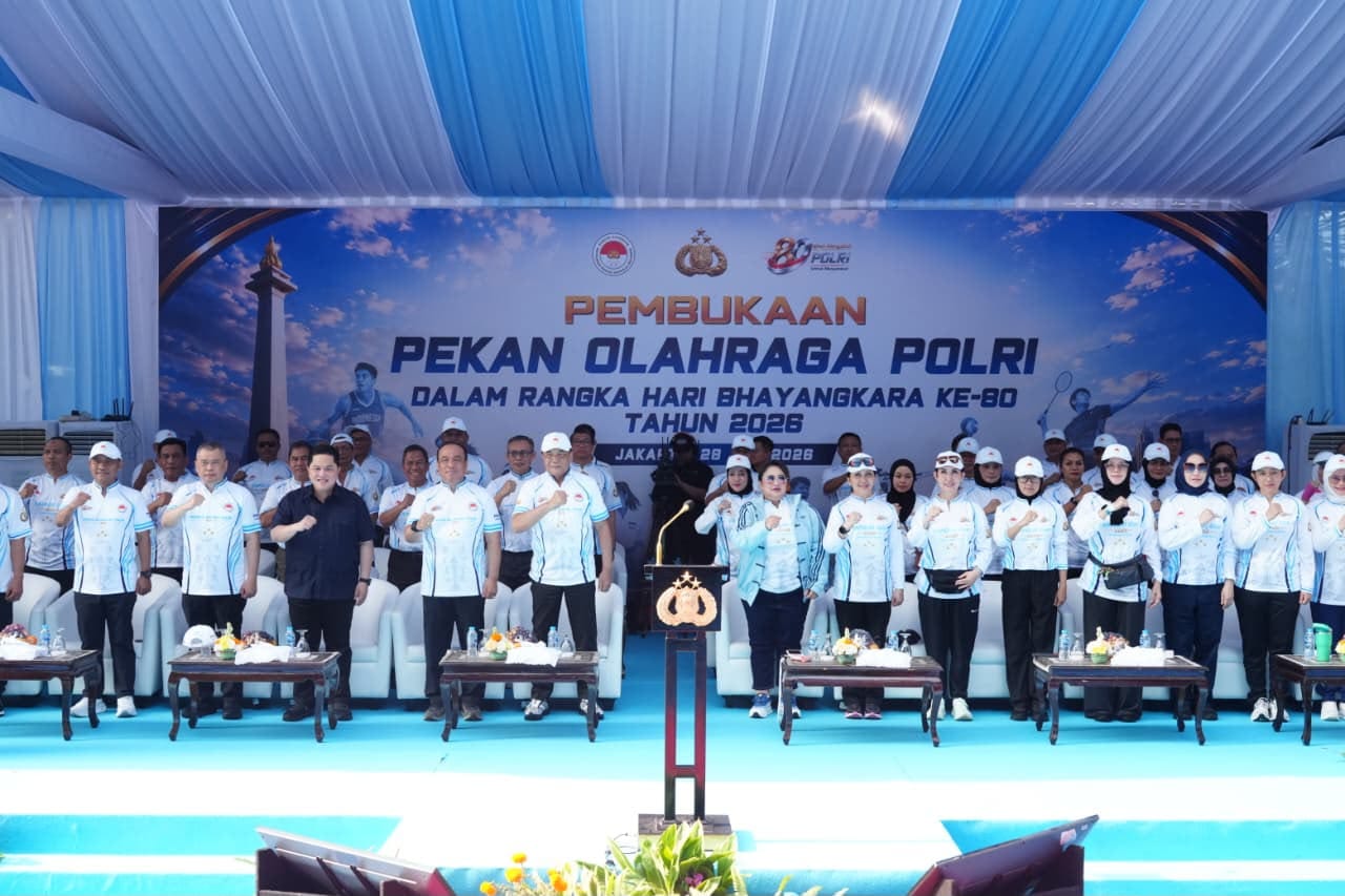 Menpora Erick Thohir Puji Pekan Olahraga Polri 2026, Sebut Ajang Olahraga Perkuat Kesehatan dan Persatuan Bangsa