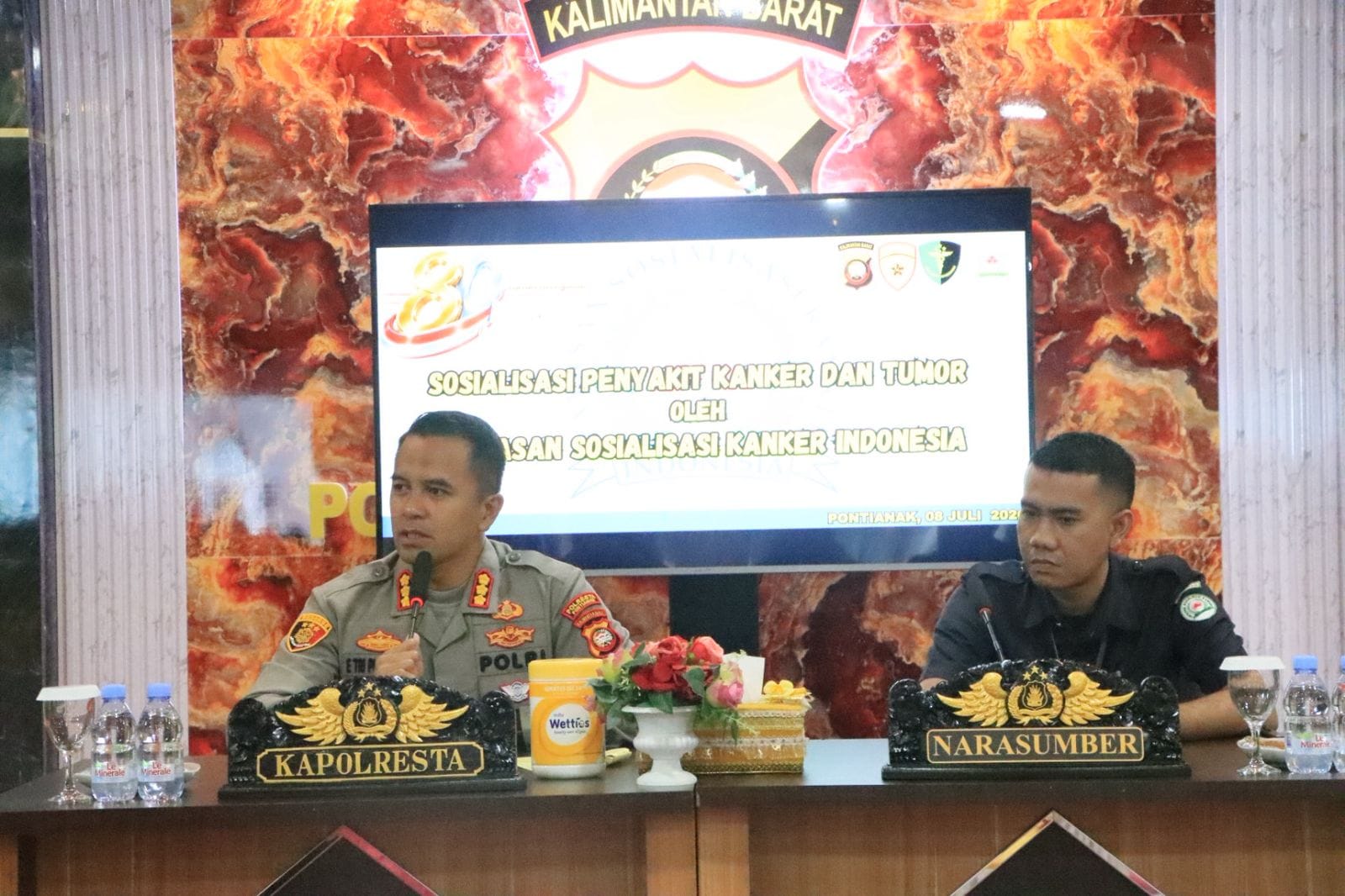 Polresta Pontianak Bersama Yayasan Kanker Indonesia Gelar Sosialisasi Pencegahan Kanker dan Tumor