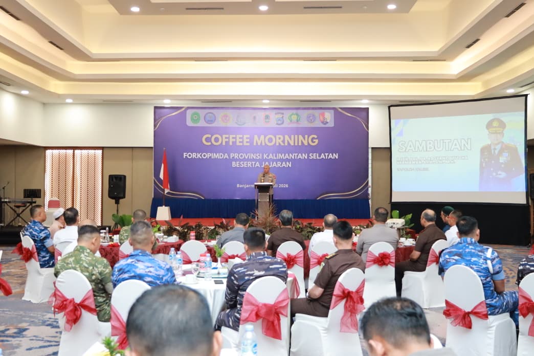 Polda Kalsel Gelar Coffee Morning Bersama Forkopimda, Perkuat Sinergitas Lintas Instansi