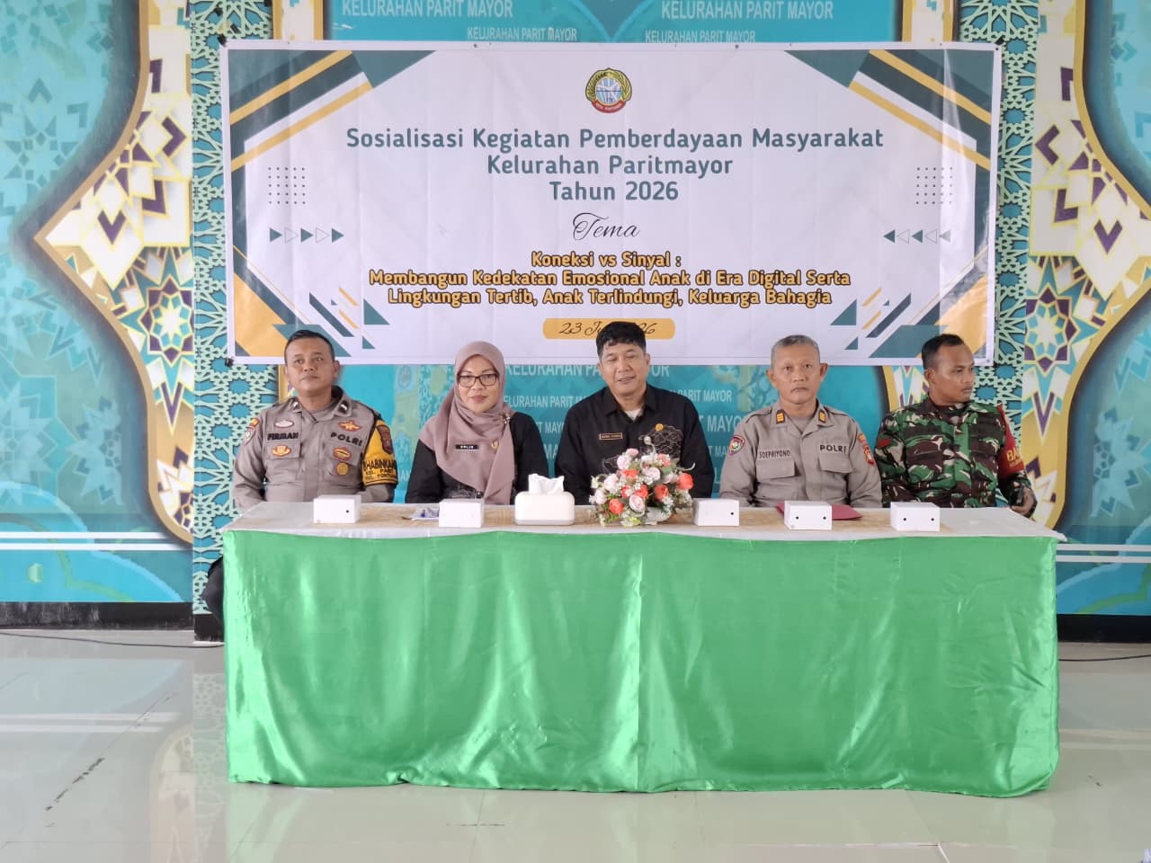 Bhabinkamtibmas Parit Mayor Hadiri Sosialisasi Pemberdayaan Masyarakat Tahun 2026