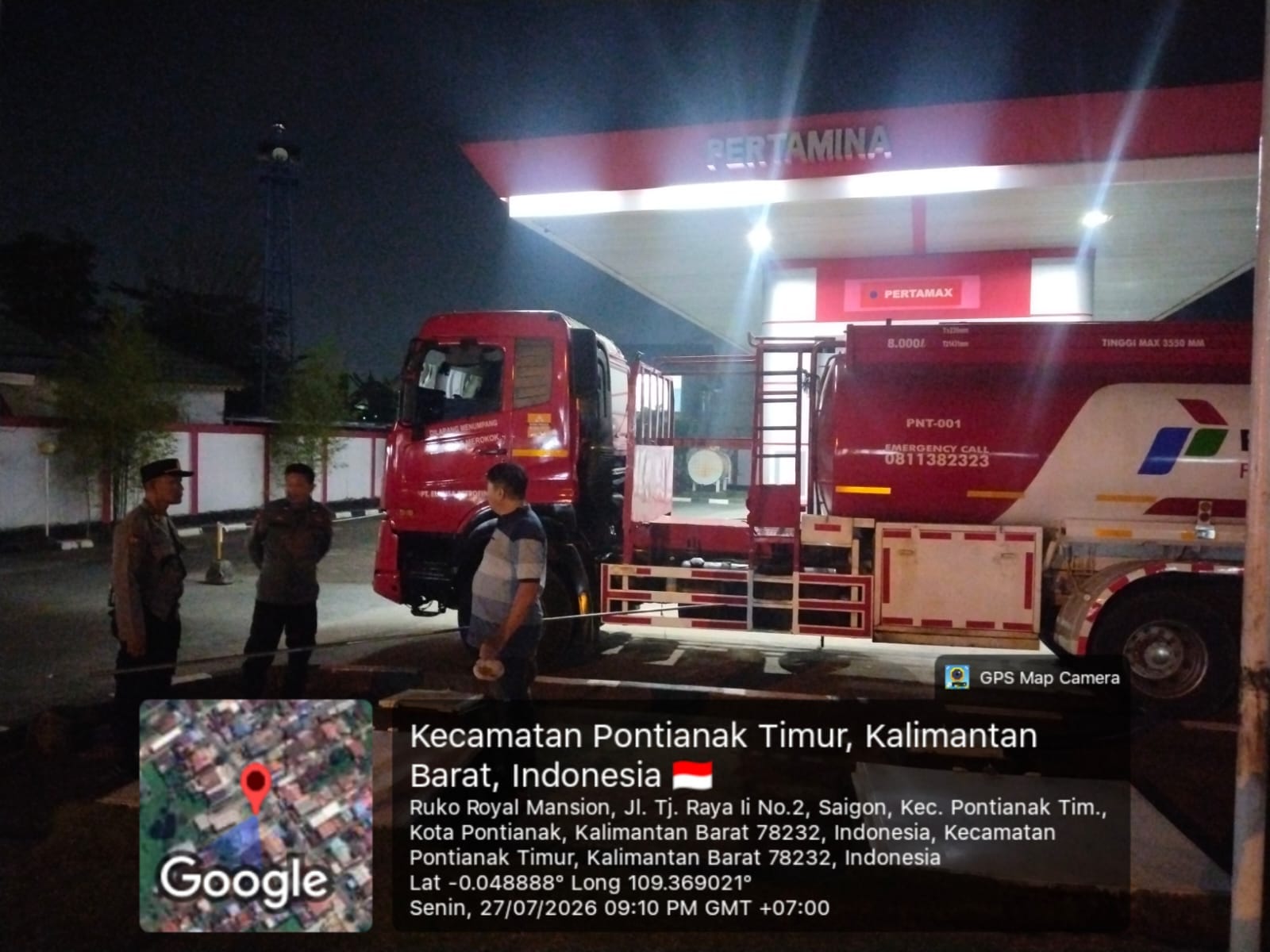 Polsek Pontianak Timur Intensifkan Pengamanan, Patroli SPBU Antisipasi Panic Buying BBM