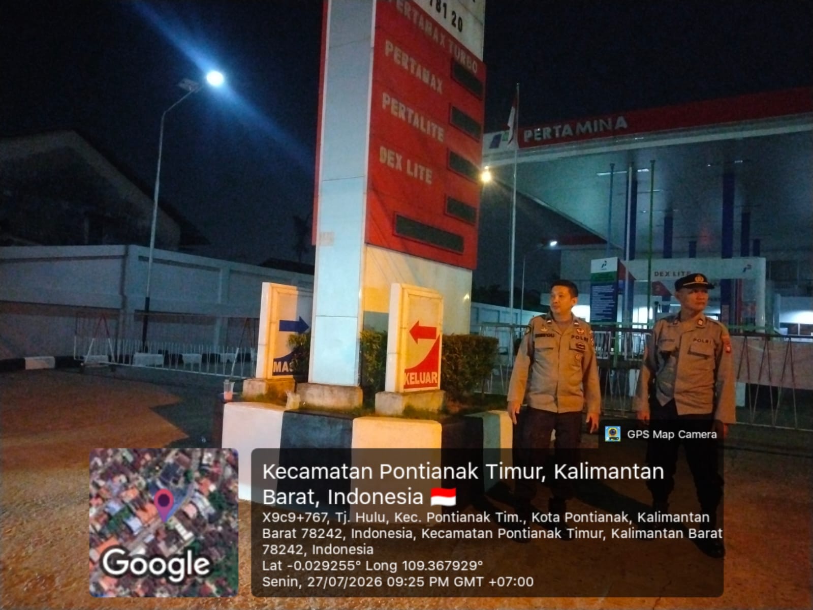 Polsek Pontianak Timur Gencarkan Monitoring dan Pengamanan SPBU, Pastikan Penyaluran BBM Berjalan Aman