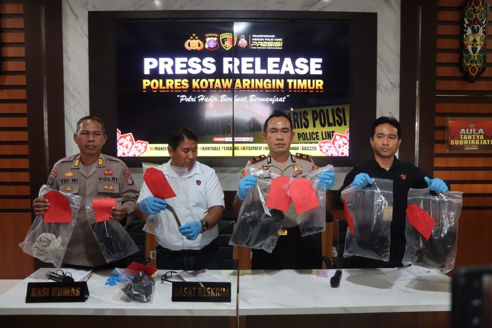 Press Release Polres Kotim: Pelaku Penganiayaan hingga Korban Meninggal Berhasil Ditangkap