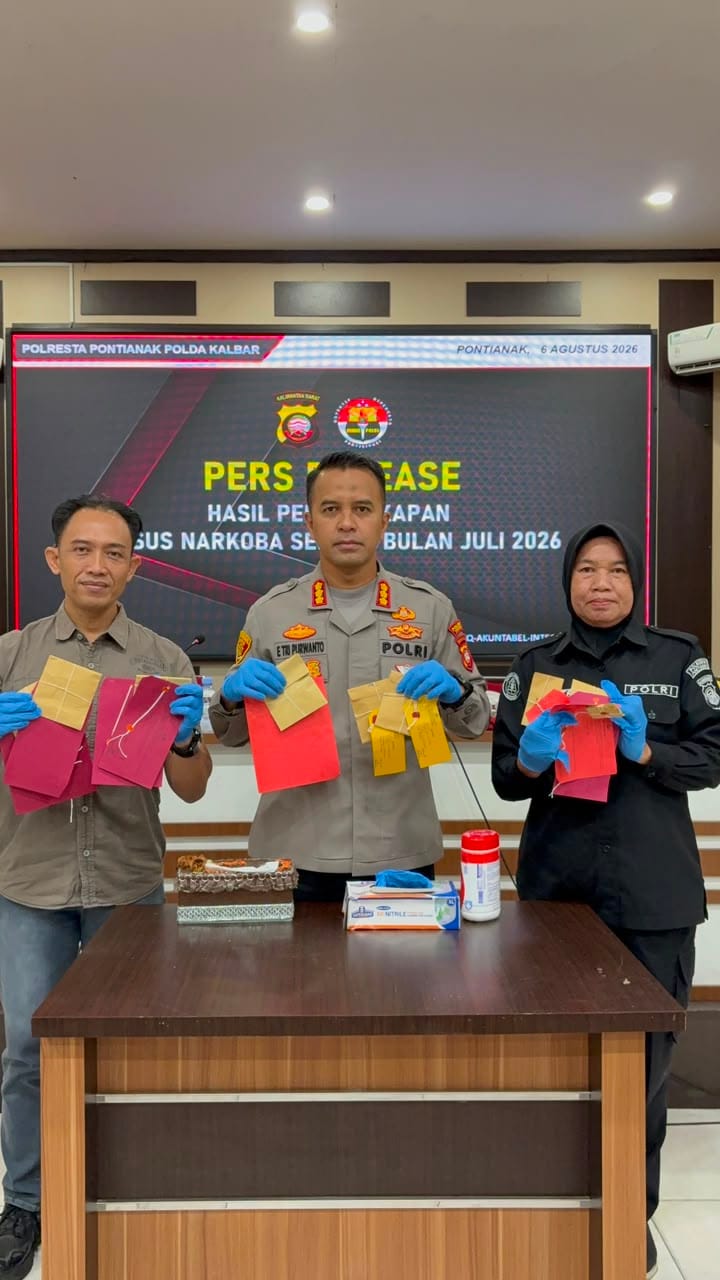 Satresnarkoba Ungkap 9 Kasus Narkoba Selama Juli 2026, Amankan 11 Tersangka dan 126 gram barang bukti jenis Sabu