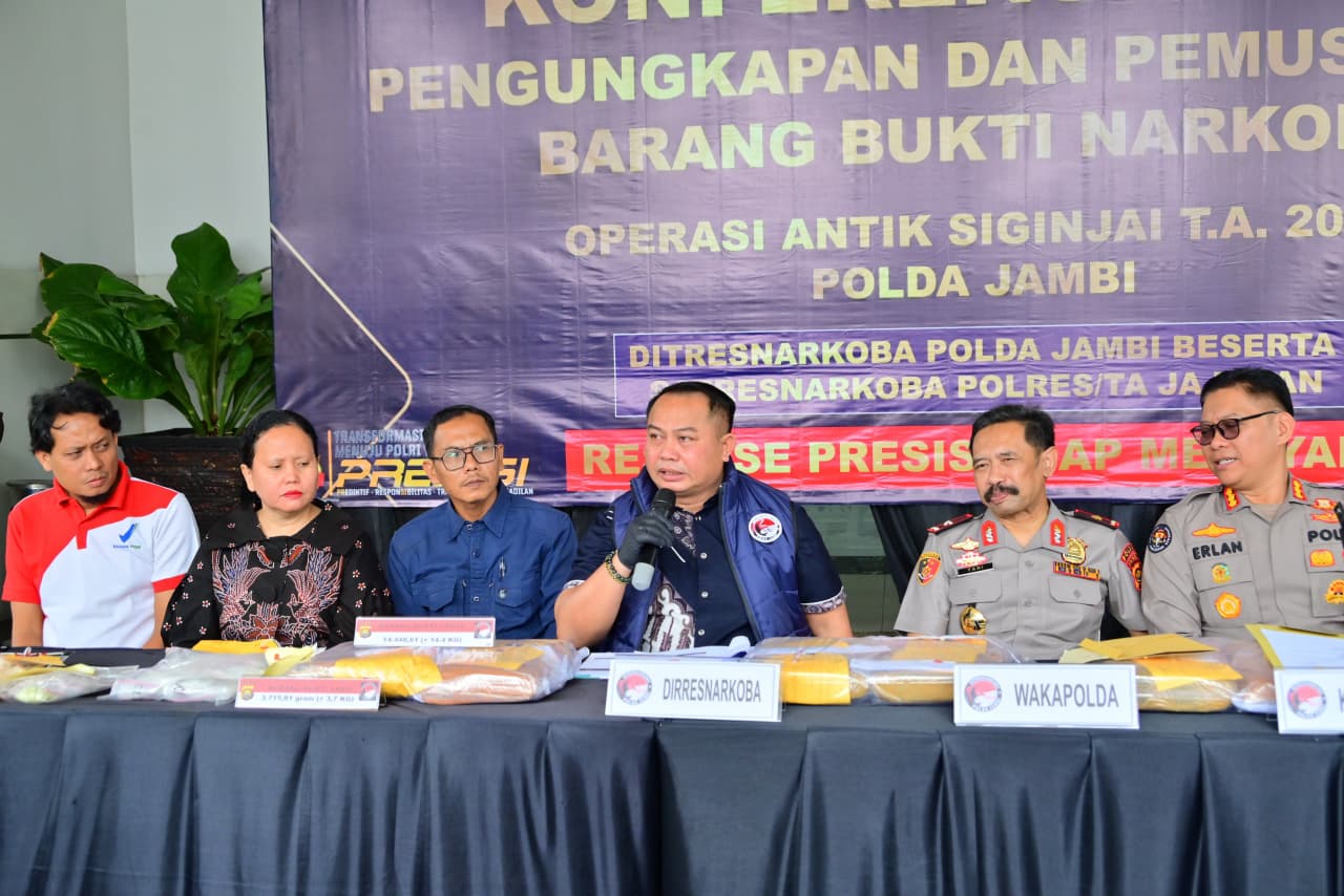 Polda Jambi Ungkap 154 Kasus Narkoba dalam Operasi Antik Siginjai 2026, 236 Tersangka Diamankan