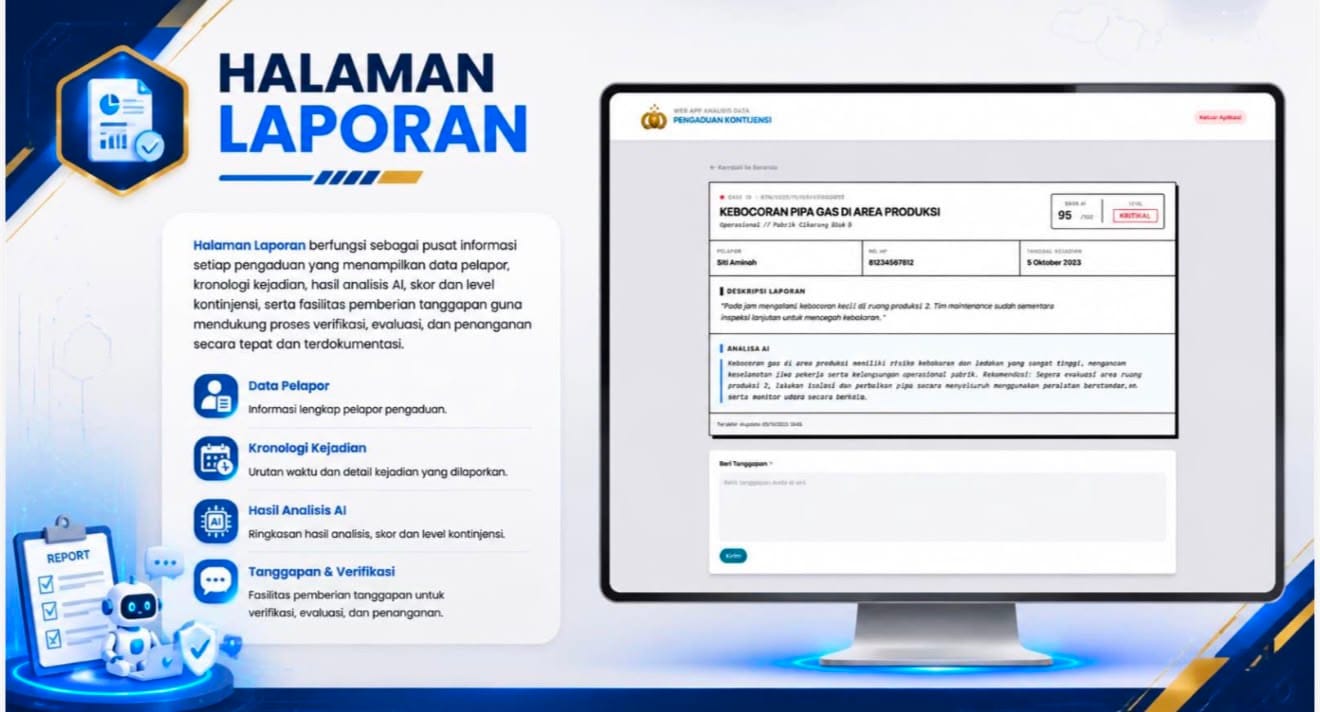 Tingkatkan Pelayanan Publik, Personel Polri Kembangkan Aplikasi Kontinjensi Pengaduan dengan Quick Response