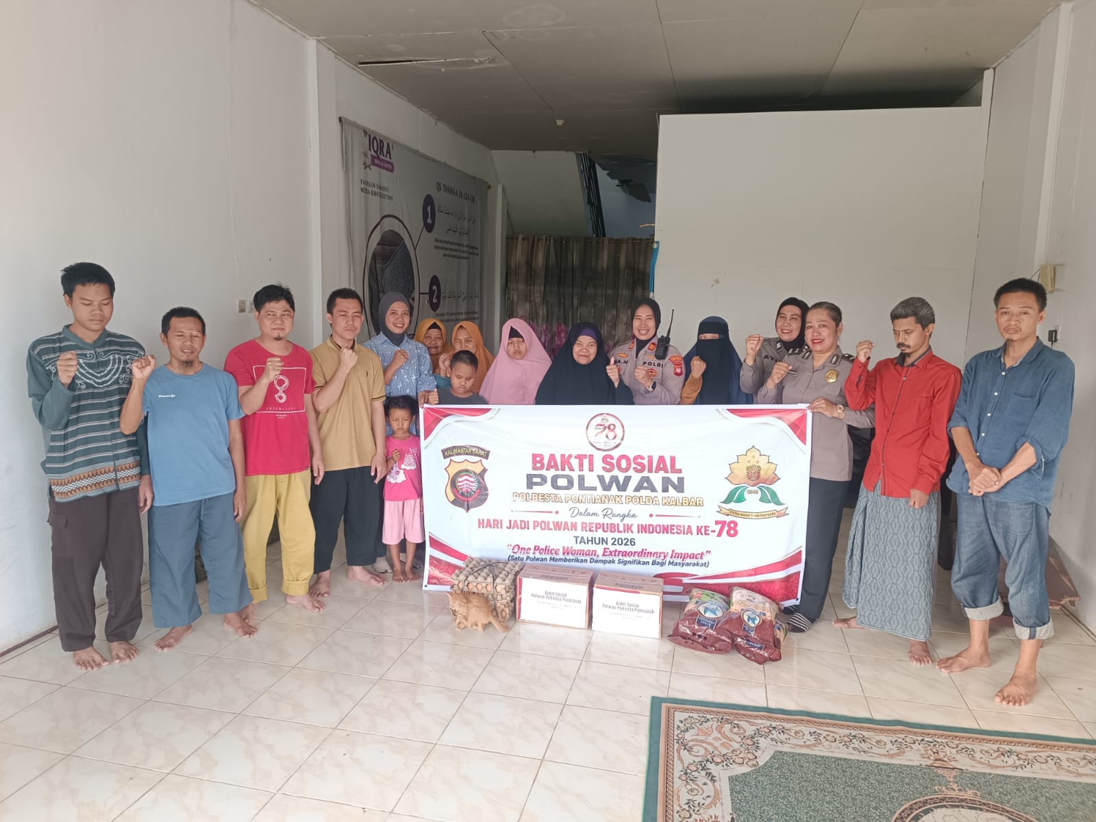 Sambut HUT Polwan ke-78, Polwan Polresta Pontianak Gelar Bakti Sosial di Panti Asuhan