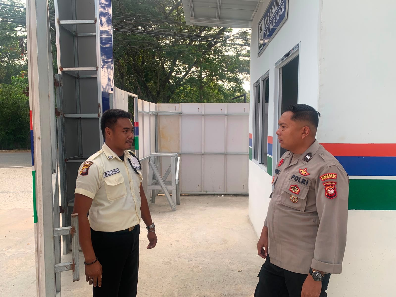 Pererat Kemitraan Kamtibmas, Enggang Polsek Pontianak Barat Sambangi Security Kantor Cabang PT Wika