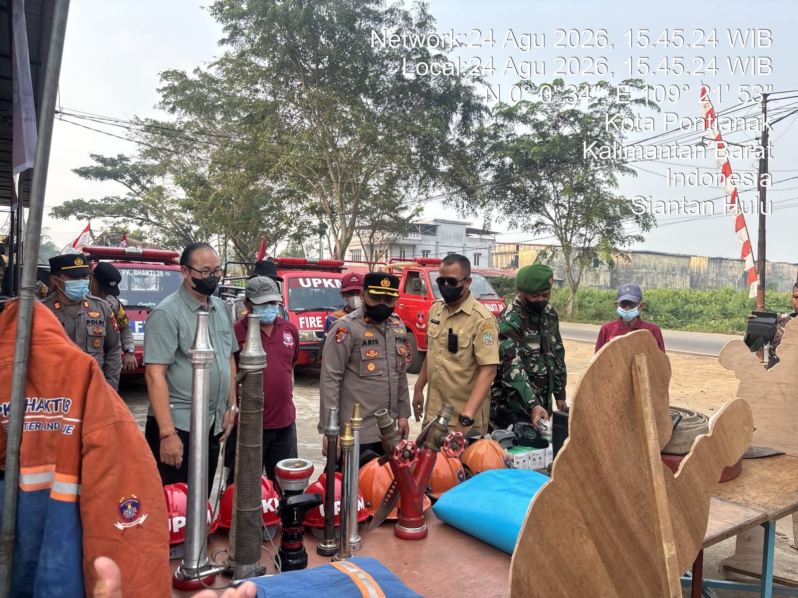 Kesiapsiagaan Karhutla Diperkuat, Kapolsek Pontianak Utara Tinjau Kesiapan Damkar Swasta