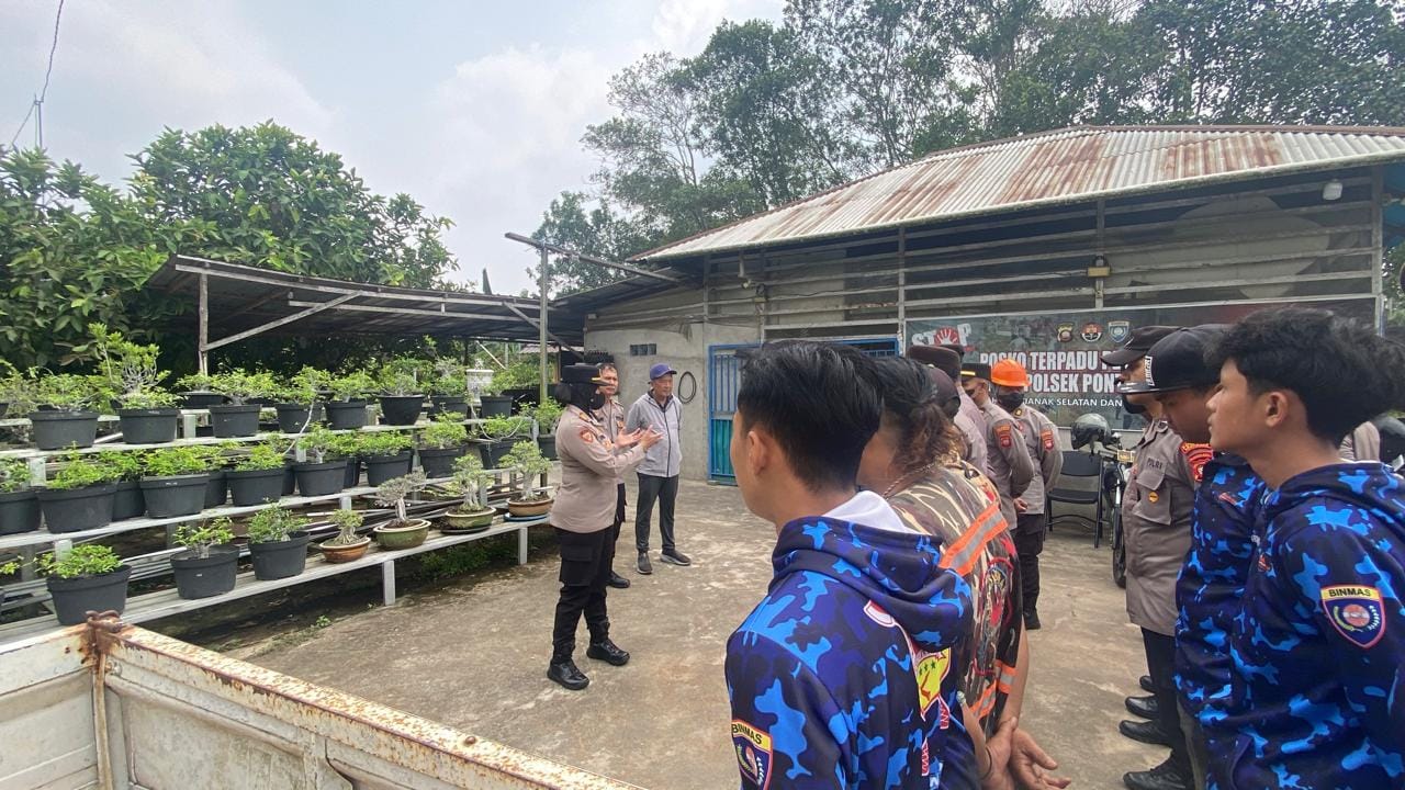 Pastikan Kesiapsiagaan Karhutla, Kapolsek Pontianak Selatan Tinjau Posko Terpadu
