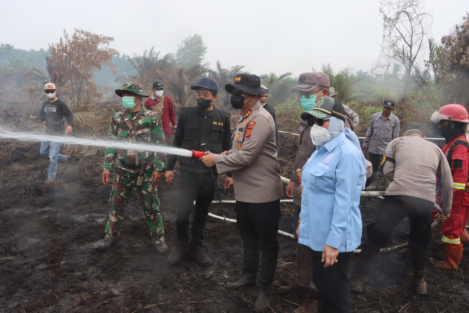 Tinjau Penanganan Karhutla Tanjab Timur, Menteri Kehutanan Dorong Penguatan Upaya Pencegahan
