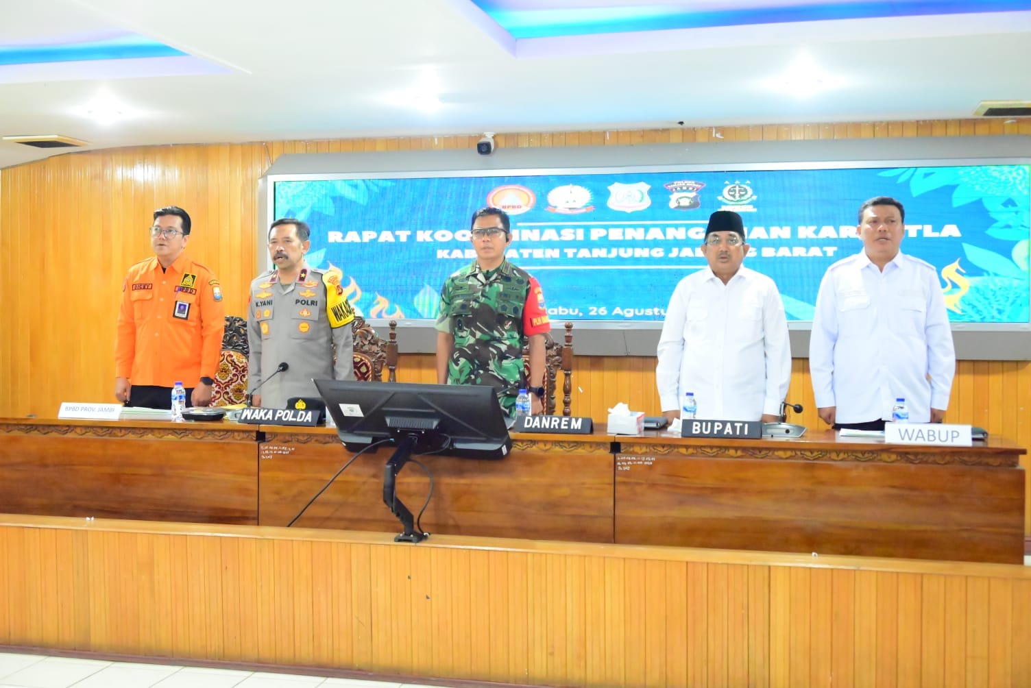 Rakor Penanganan Karhutla Tanjab Barat, Wakapolda Jambi Perkuat Sinergi dan Kesiapsiagaan Lintas Sektor