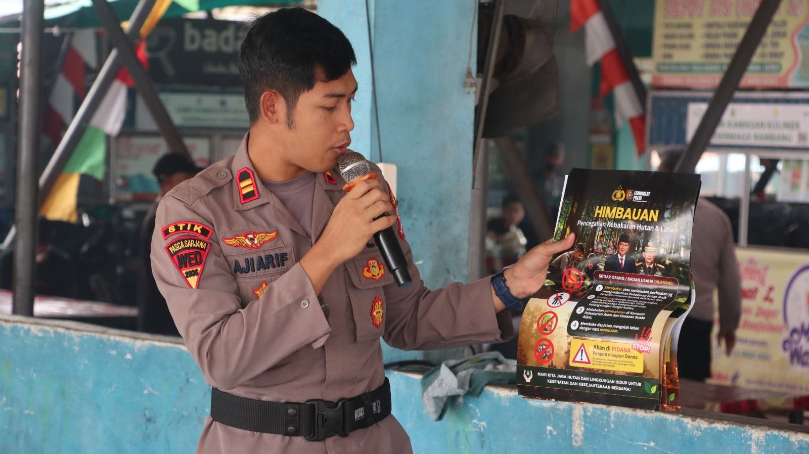 BKO Lemdiklat Polri Gelar Edukasi Penanggulangan Karhutla di Pelabuhan Rambang