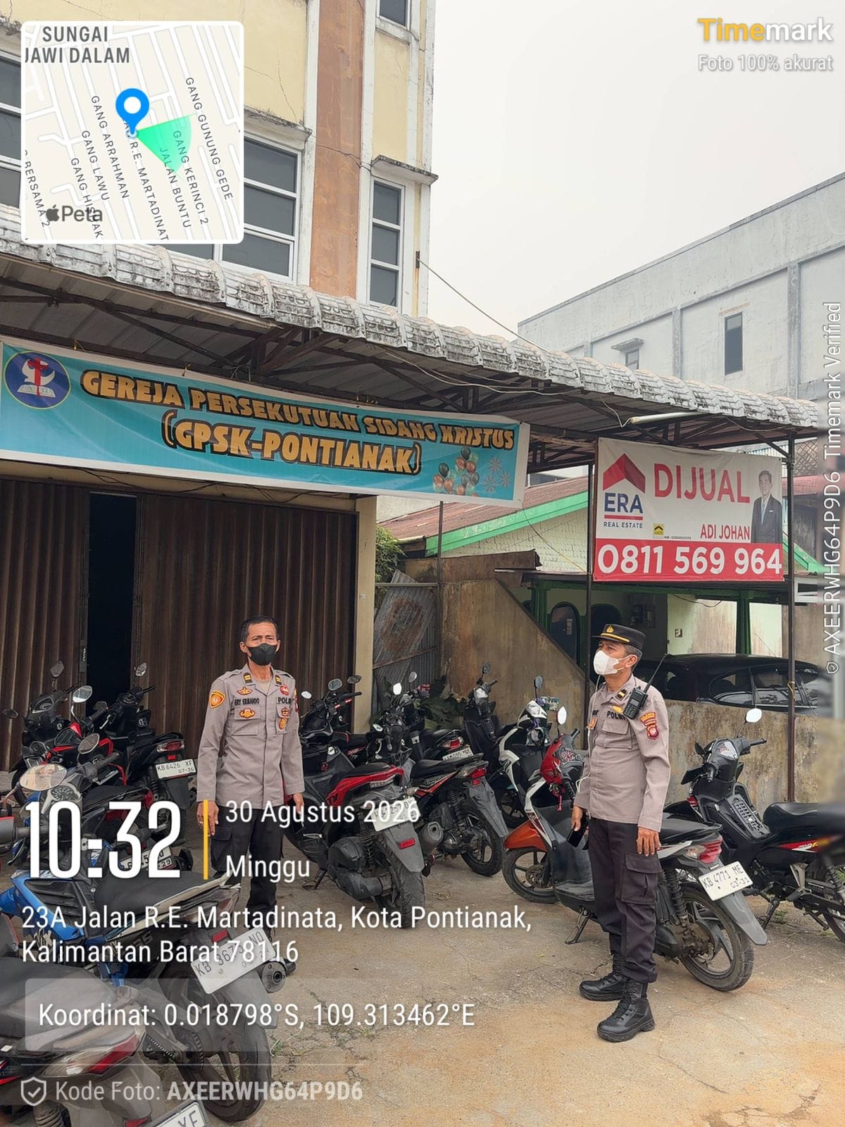 Enggang Polsek Pontianak Barat Laksanakan Patroli dan Pengamanan Ibadah Minggu di Sejumlah Gereja.