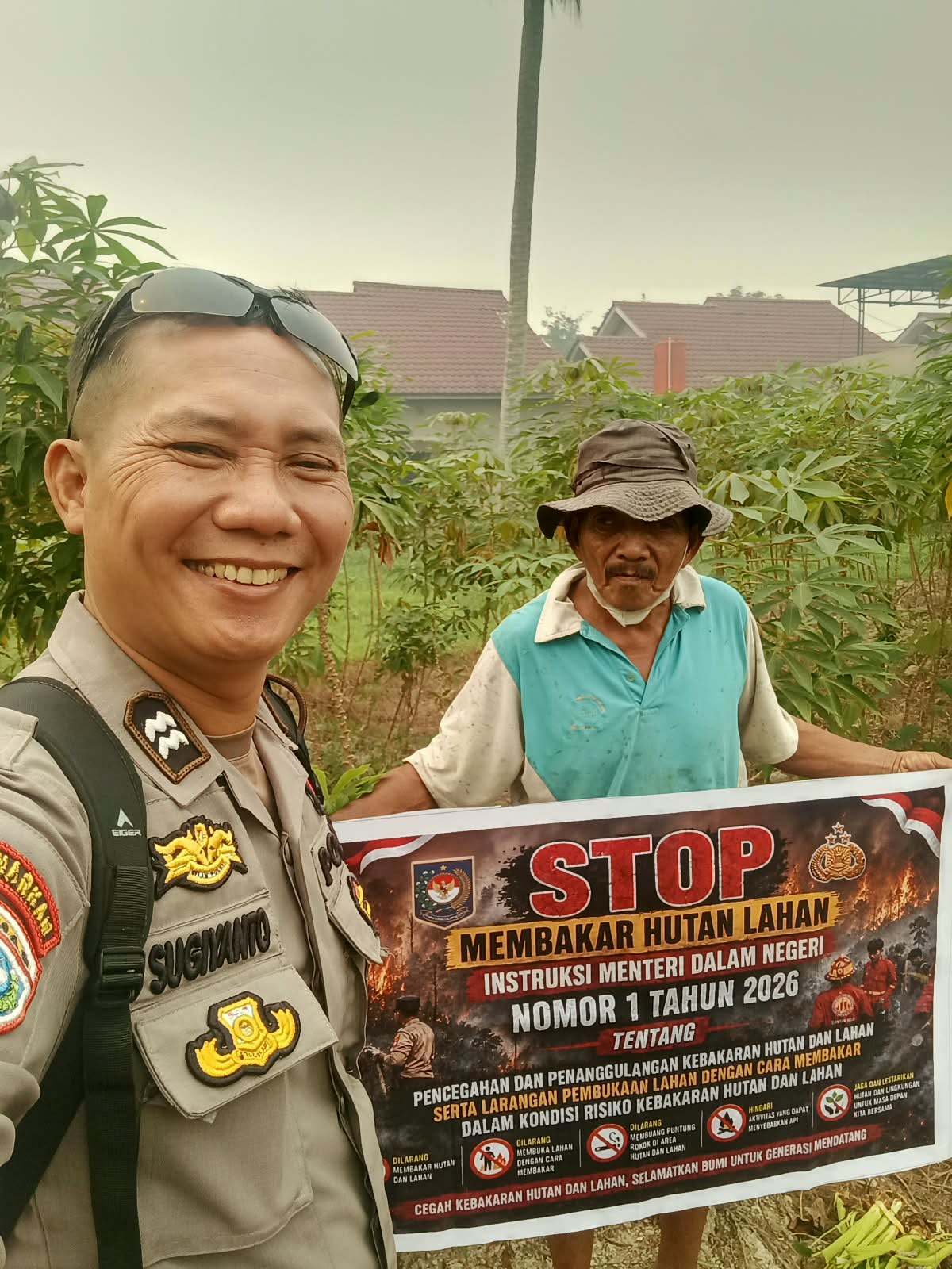 Patroli dialogis, Bhabinkamtibmas Polsek Pontianak Kota Imbau Warga Cegah Karhutla