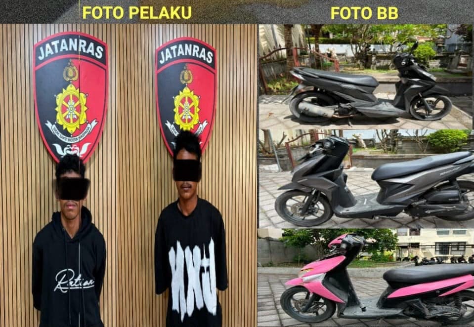 Tim URC Jatanras Polda Bali Bekuk Komplotan Curanmor Dua Pelaku Diamankan