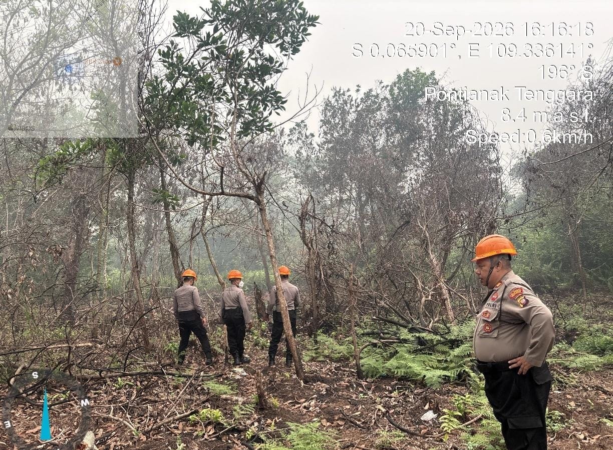 Karhutla Diantisipasi, Sat Samapta Pantau Lahan Gambut Pontianak