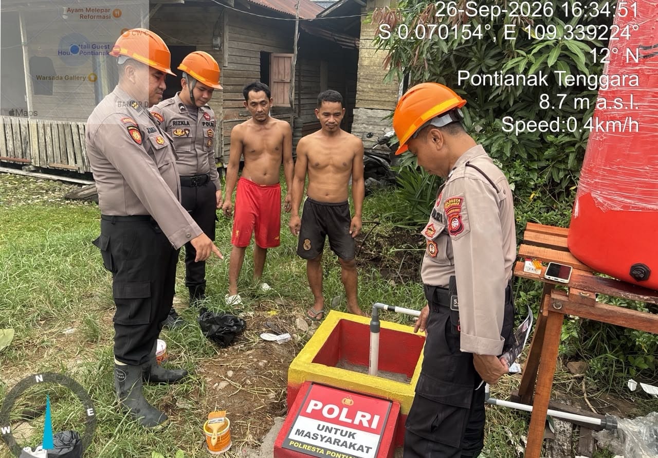 Cegah Karhutla, Sat Samapta Polresta Pontianak Patroli Lahan Rawan dan Cek Sumber Air