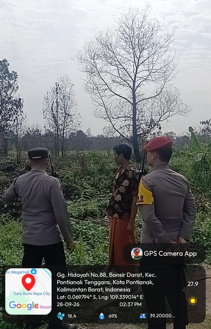 Polisi Cek Lahan Bekas Karhutla, Asap Masih Terlihat