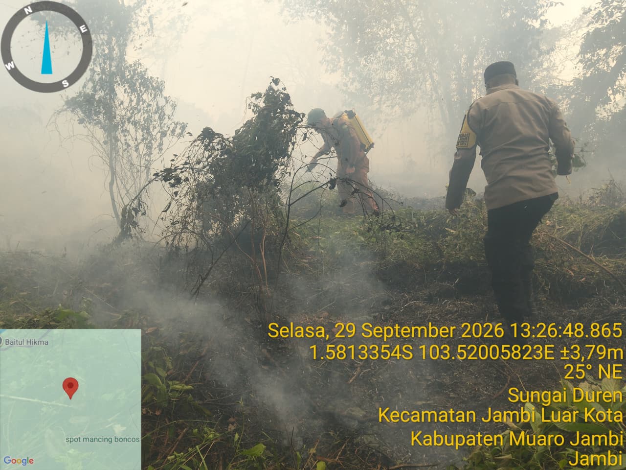 Karhutla di Sungai Duren Capai 5 Hektare, Polri-TNI Bersama BPBD dan Warga Turun Tangan