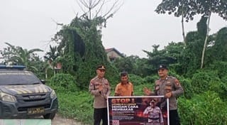 Kebakaran Lahan Sudah Reda Polsek Pontianak Utara Tetap Lakukan Himbauan