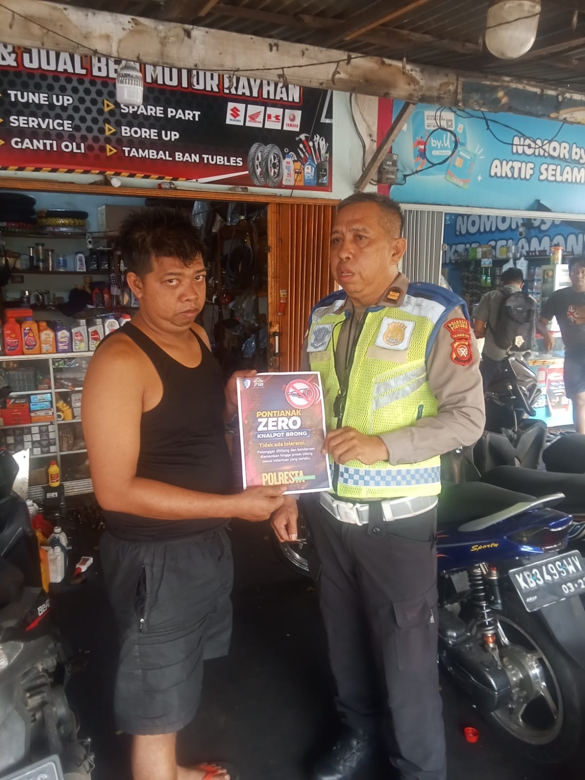 Minimalisir Penggunaan Knalpot Brong Unit Lantas Polsek Pontianak Utara Himbau Bengkel Dan Penjual Suku Cadang