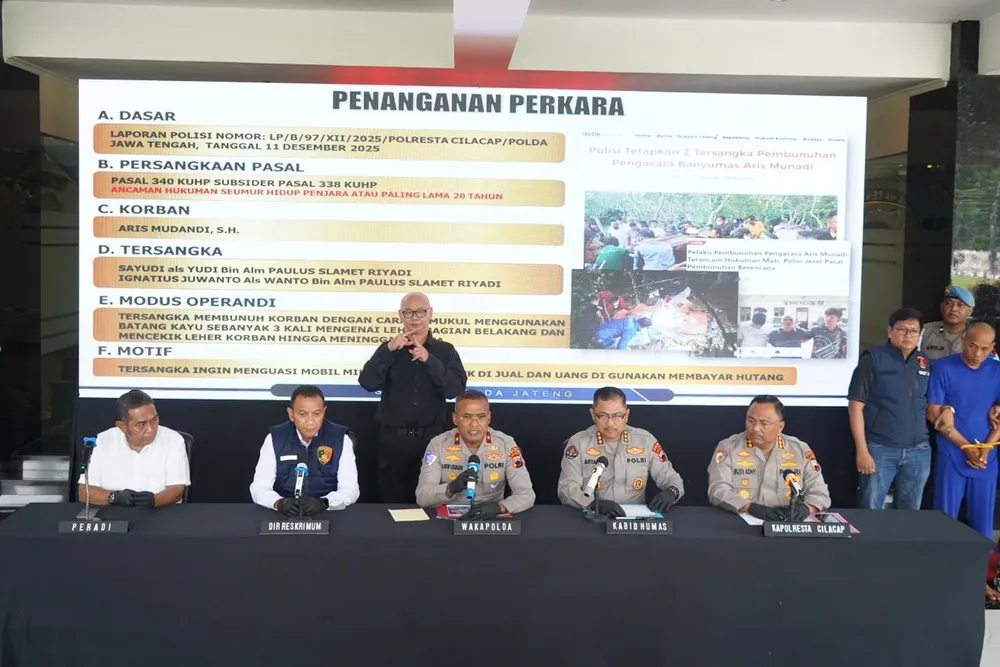 Polisi Ungkap Motif Pembunuhan Pengacara di Cilacap untuk Menguasai Mobil Korban