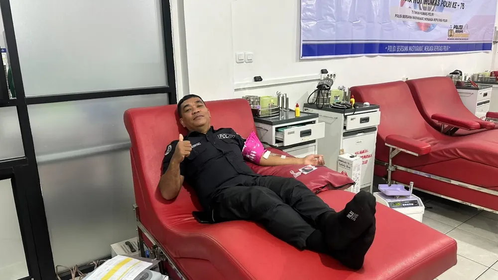 Sambut HUT Humas Polri ke-75, Humas Polresta Pontianak Gelar Donor Darah